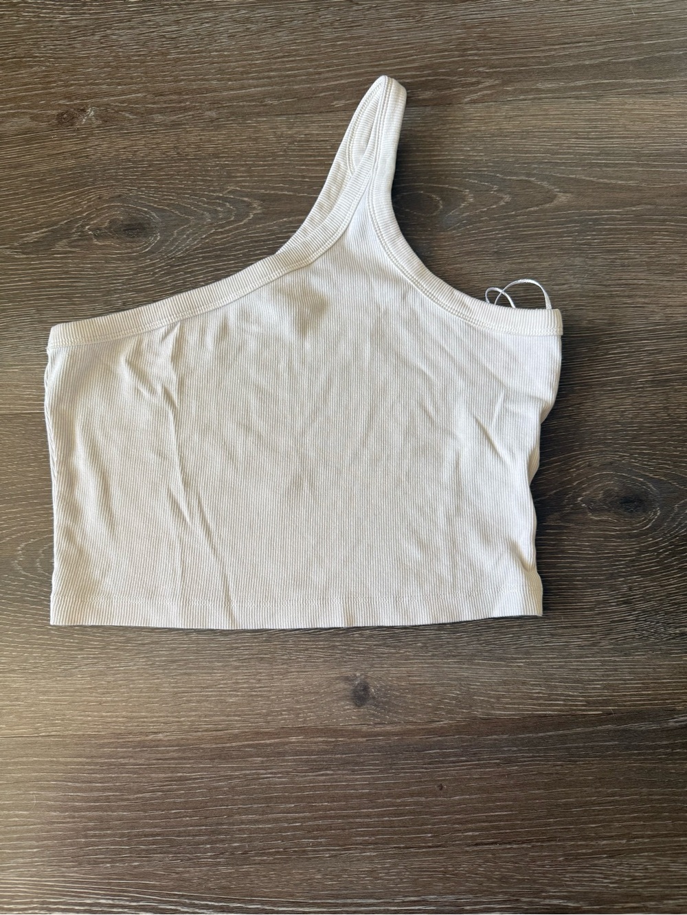 H&M One-Shoulder Ribbed Crop Top - White
